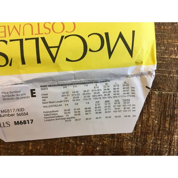 McCalls Sewing Pattern M6817 Merida Brave Vampiress Costume Kids 3-8 UNCUT - Picture 3 of 3